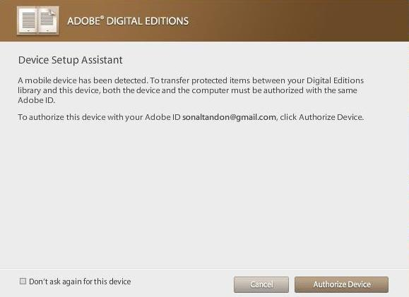 adobe digital edition for mac asking id and password